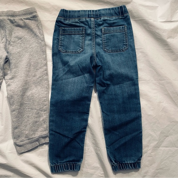 Set (3) Toddler 4T Pants Simple Joys Carter’s Denim Jeans Gray Joggers - Picture 9 of 10